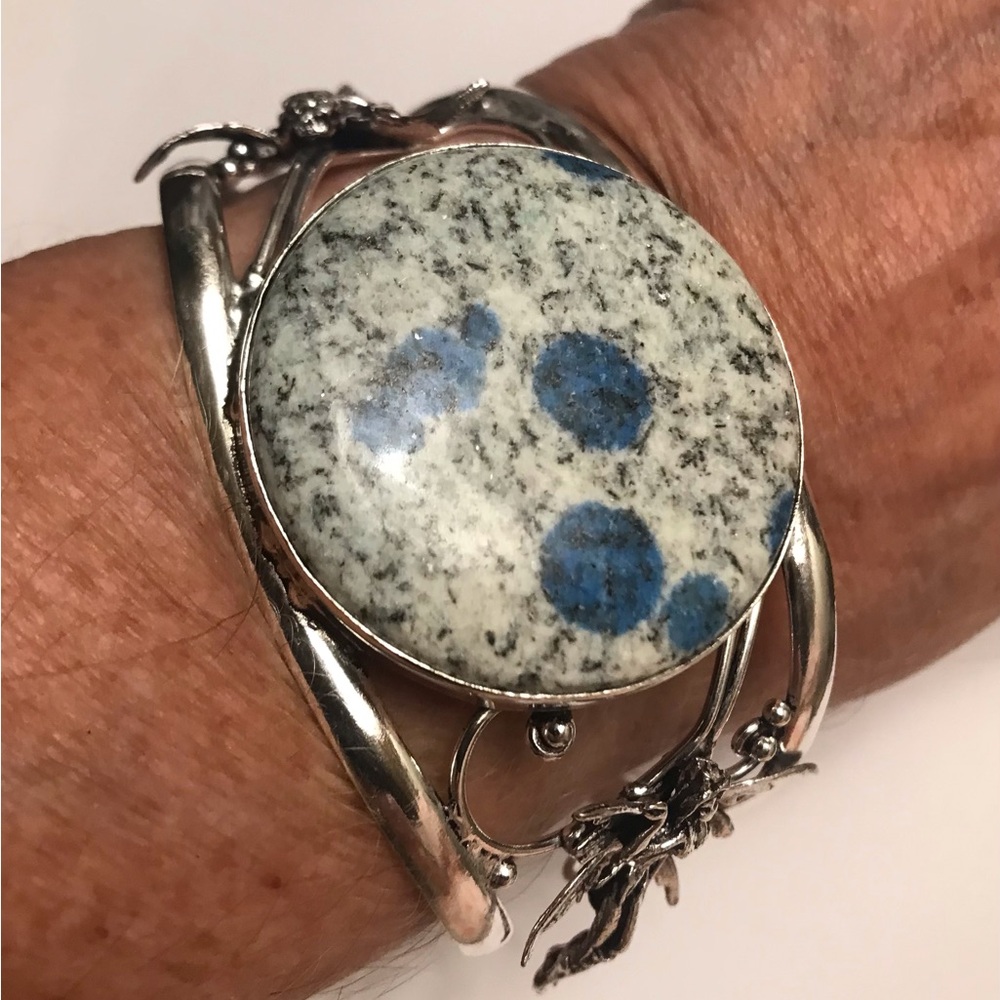 K2 Jasper Stamped Solid 925 Sterling Silver Cuff Bracelet